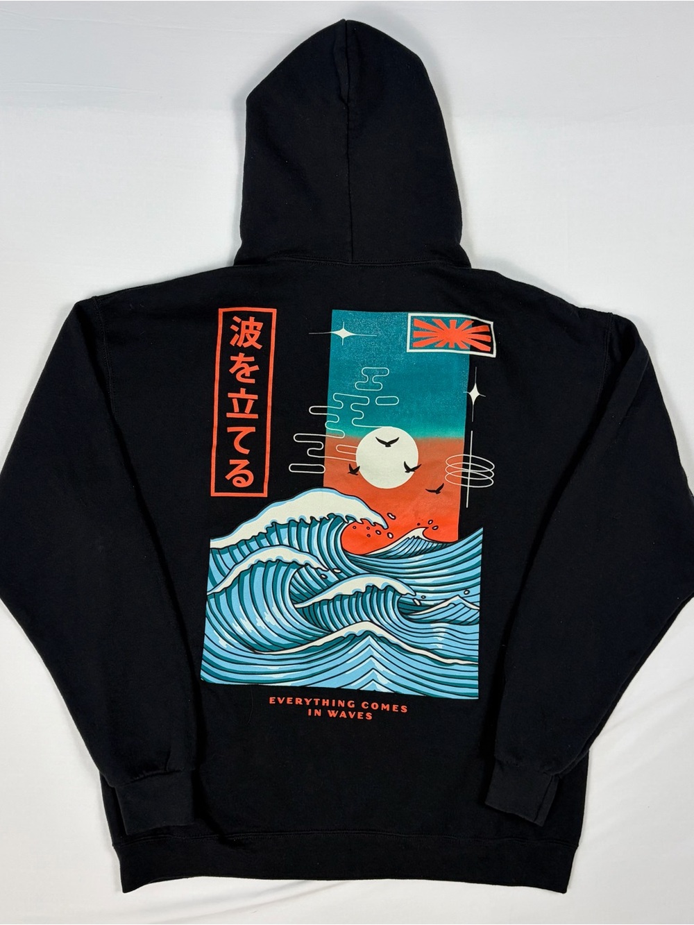 Bowery Supply Co Hoodie Everything Comes In Waves Tokyo Japan Graphic